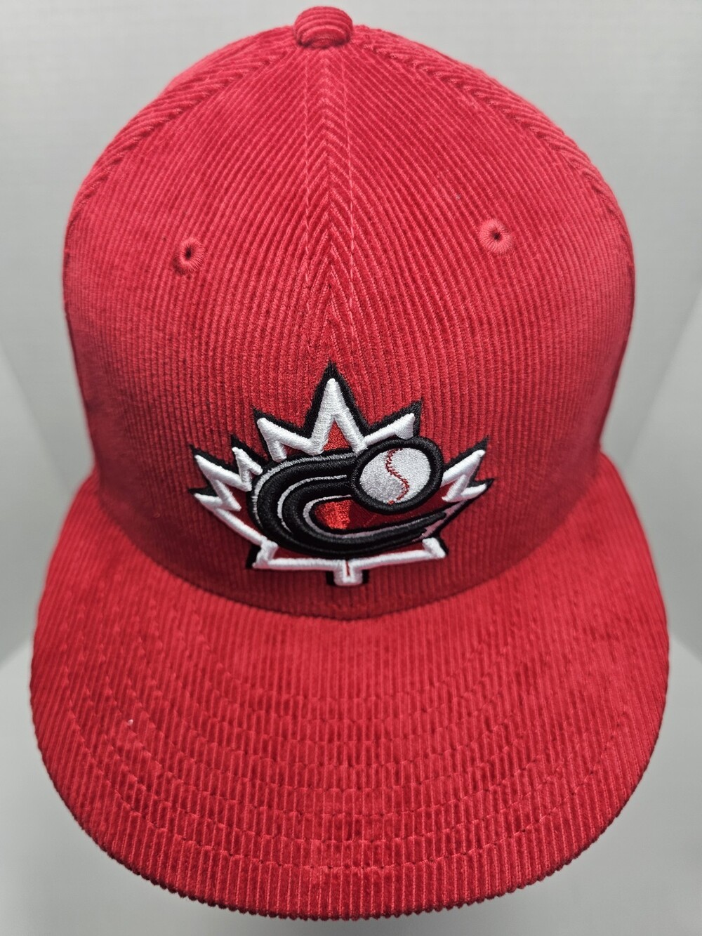 New Era 59FIFTY Canada WBC Corduroy Red Fitted Hat Size 8 63.5cm NWT